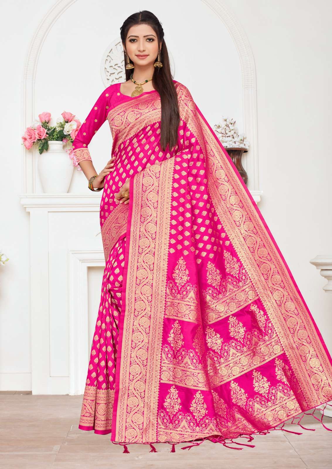 BANARASI BY LAKHANI COTTONS DESIGNER LITHCHI SILK SAREES