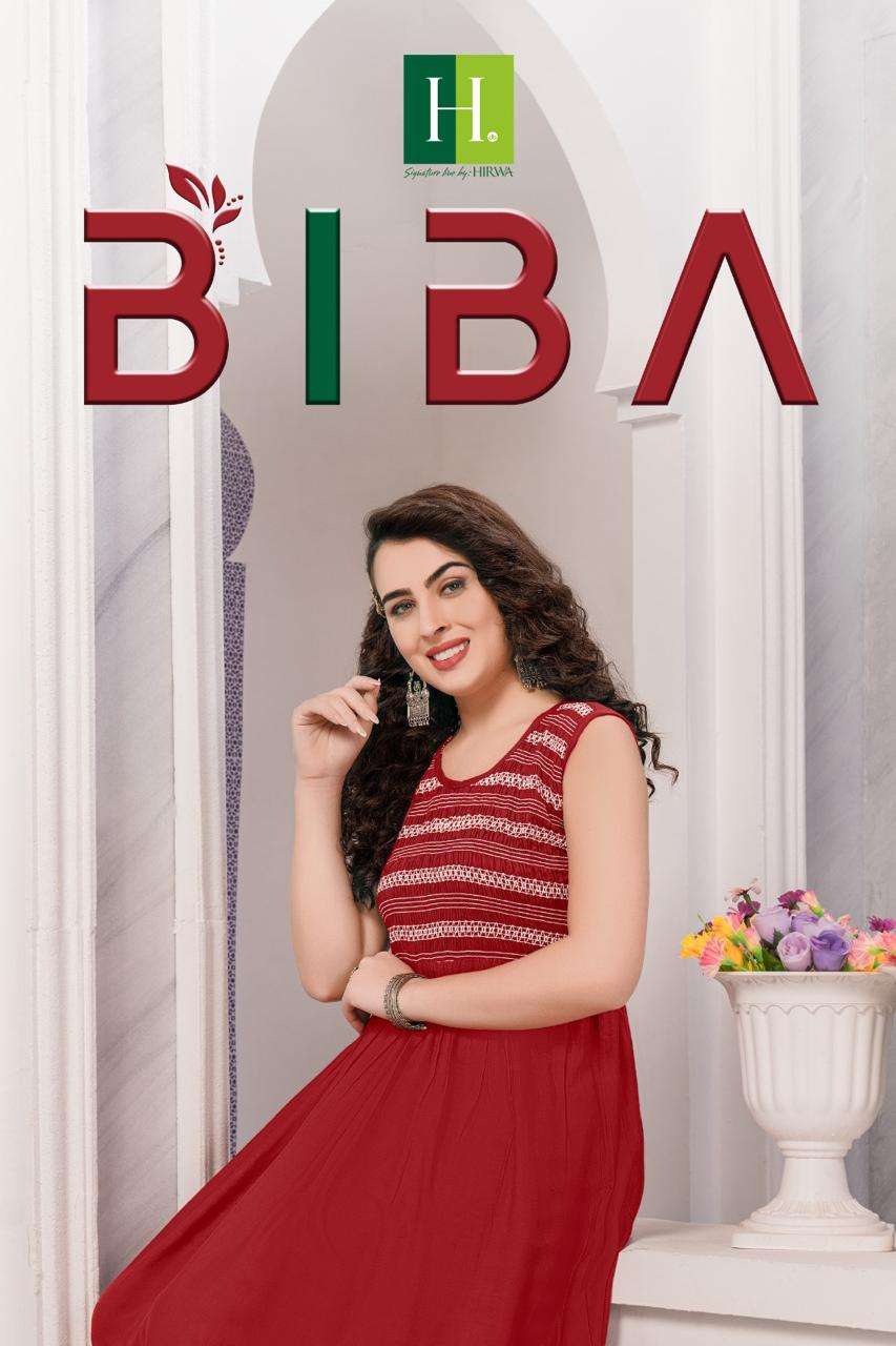 BIBA BY H DOT 101 TO 108 SERIES RAYON EMBROIDERY KURTIS