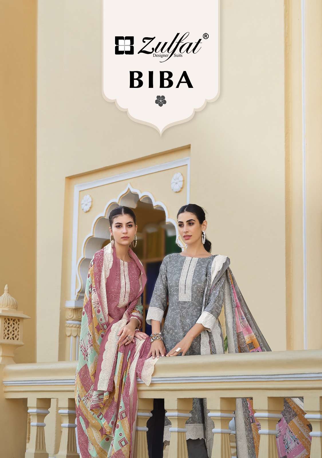 BIBA BY ZULFAT 511-001 TO 511-008 SERIES DESIGNER COTTON PRINT DRESSES