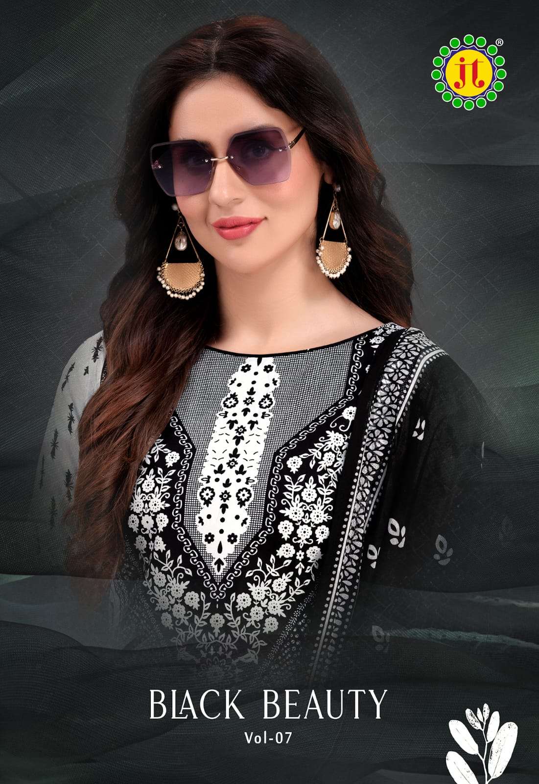 BLACK BEAUTY VOL-7 BY JT TEXTILE 7001 TO 7010 SERIES HEAVY COTTON PRINT DRESSES