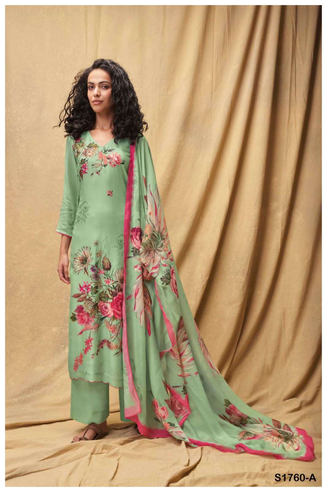 CELINA BY GANGA FASHIONS 1760-A TO 1760-D SERIES COTTON PRINTED DRESSES