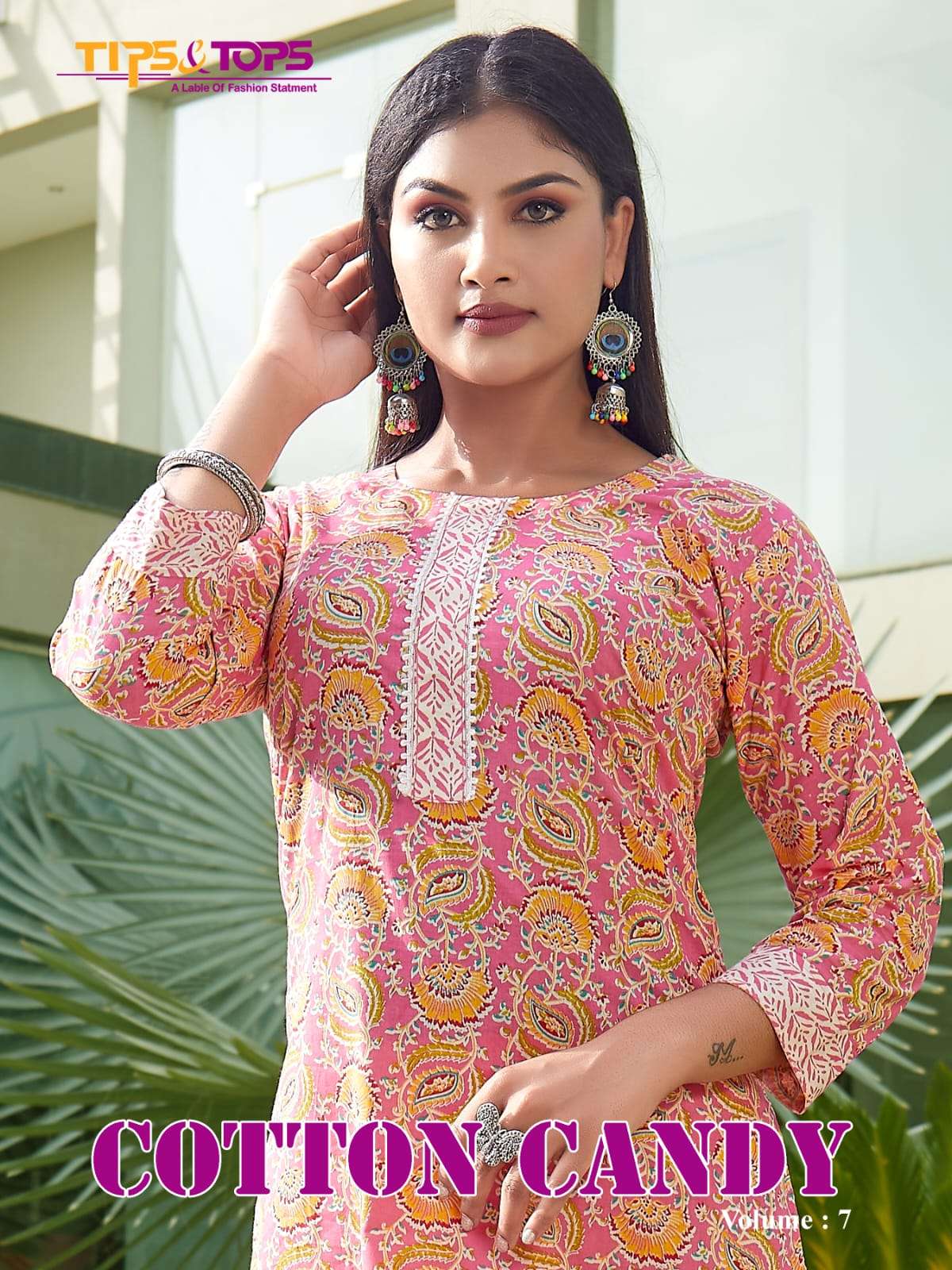 COTTON CANDY VOL-7 BY TIPS & TOPS 701 TO 706 SERIES COTTON KURTIS WITH PANT