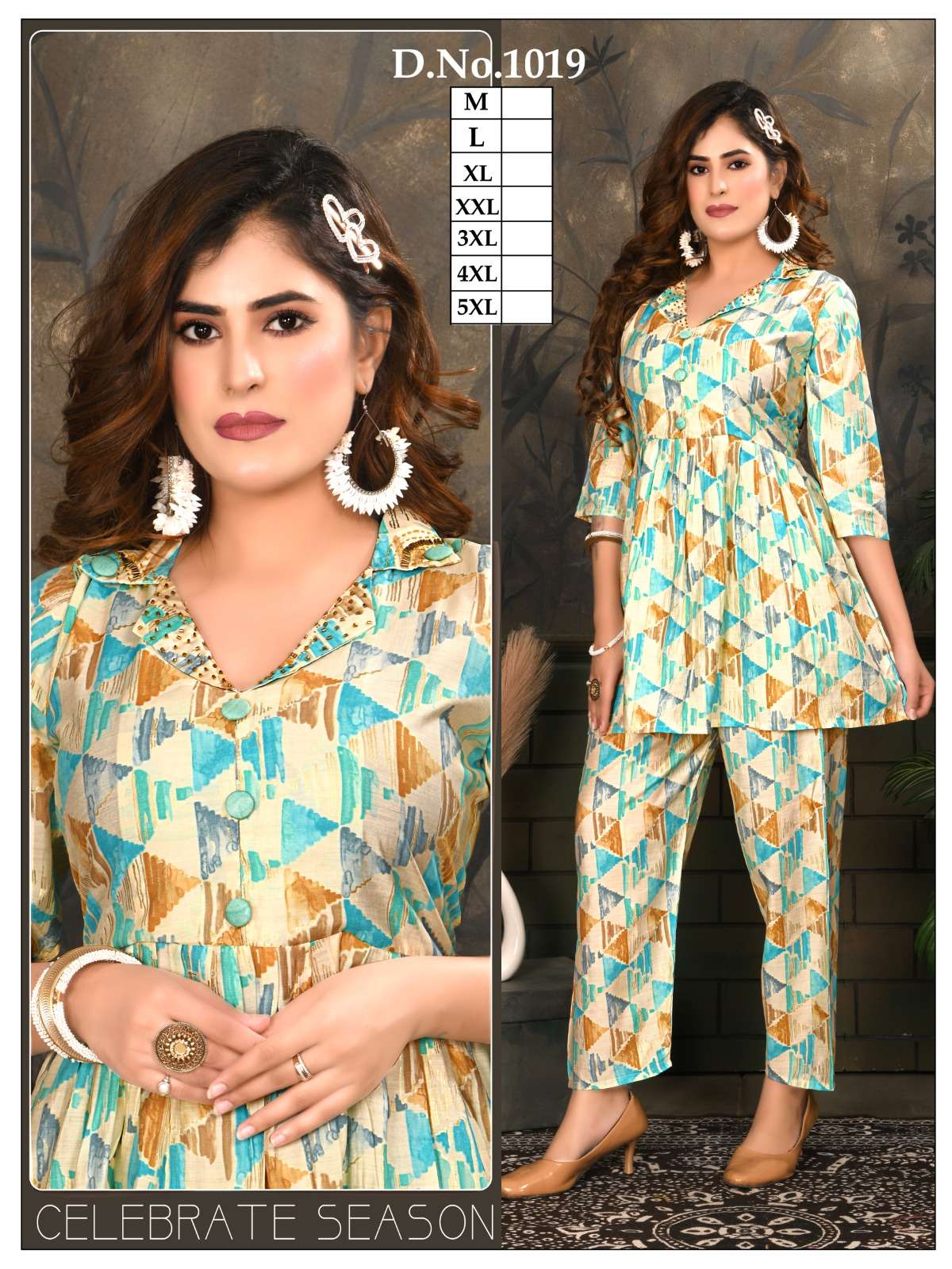 COUT SET BY ASLIWHOLESALE DESIGNER FACNY MODAL PRINT CO-ORD SET