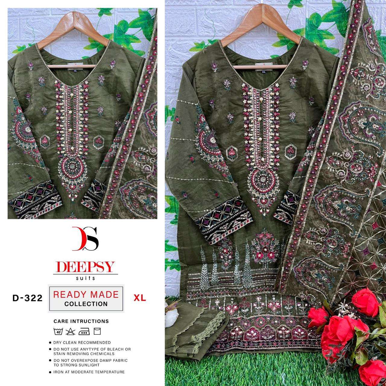 D-322 COLOURS BY DEEPSY SUITS ORGANZA EMBROIDERY STITCHED DRESSES