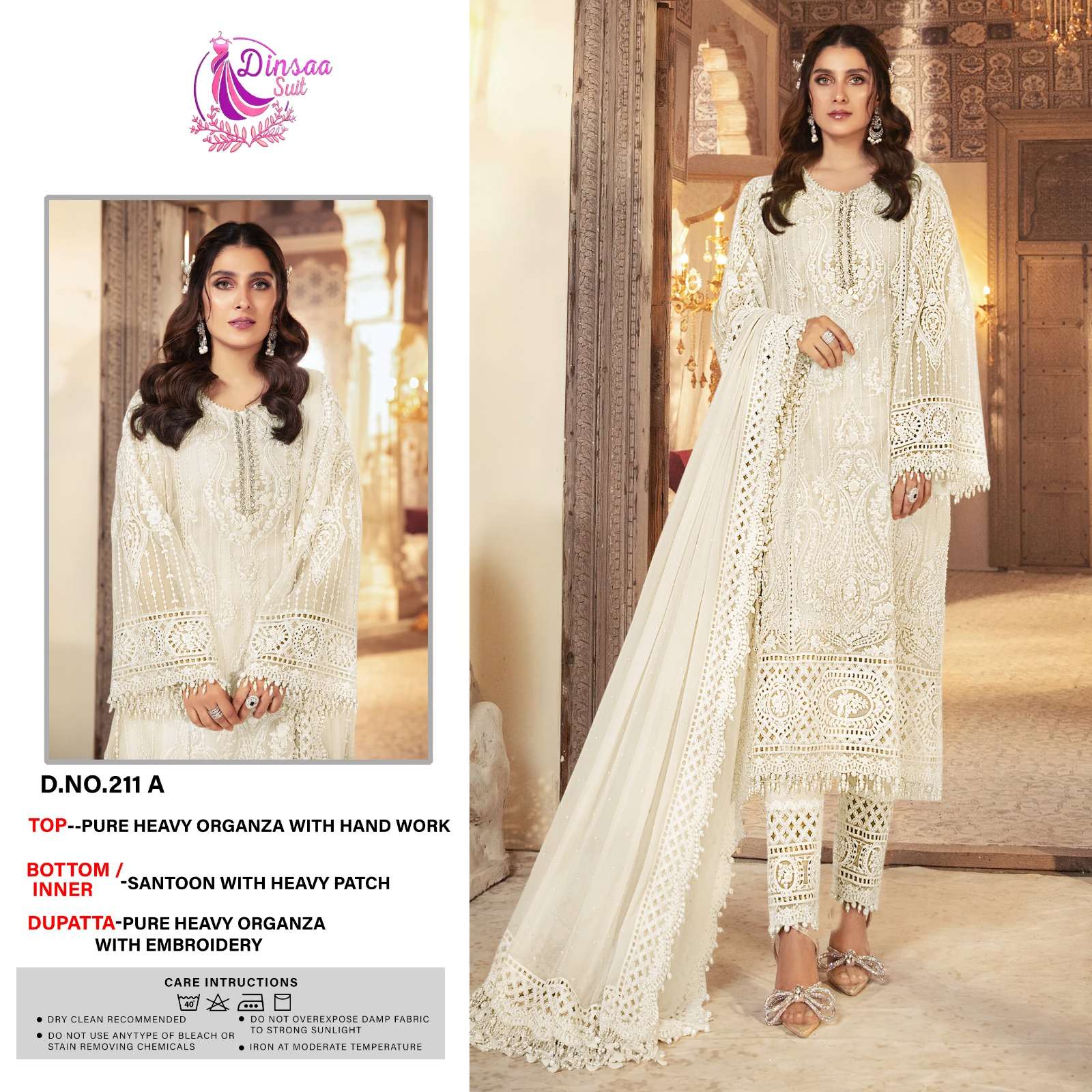 DS-211 COLOURS BY DINSAA SUIT 211-A TO 211-D SERIES ORGANZA PAKISTANI DRESSES