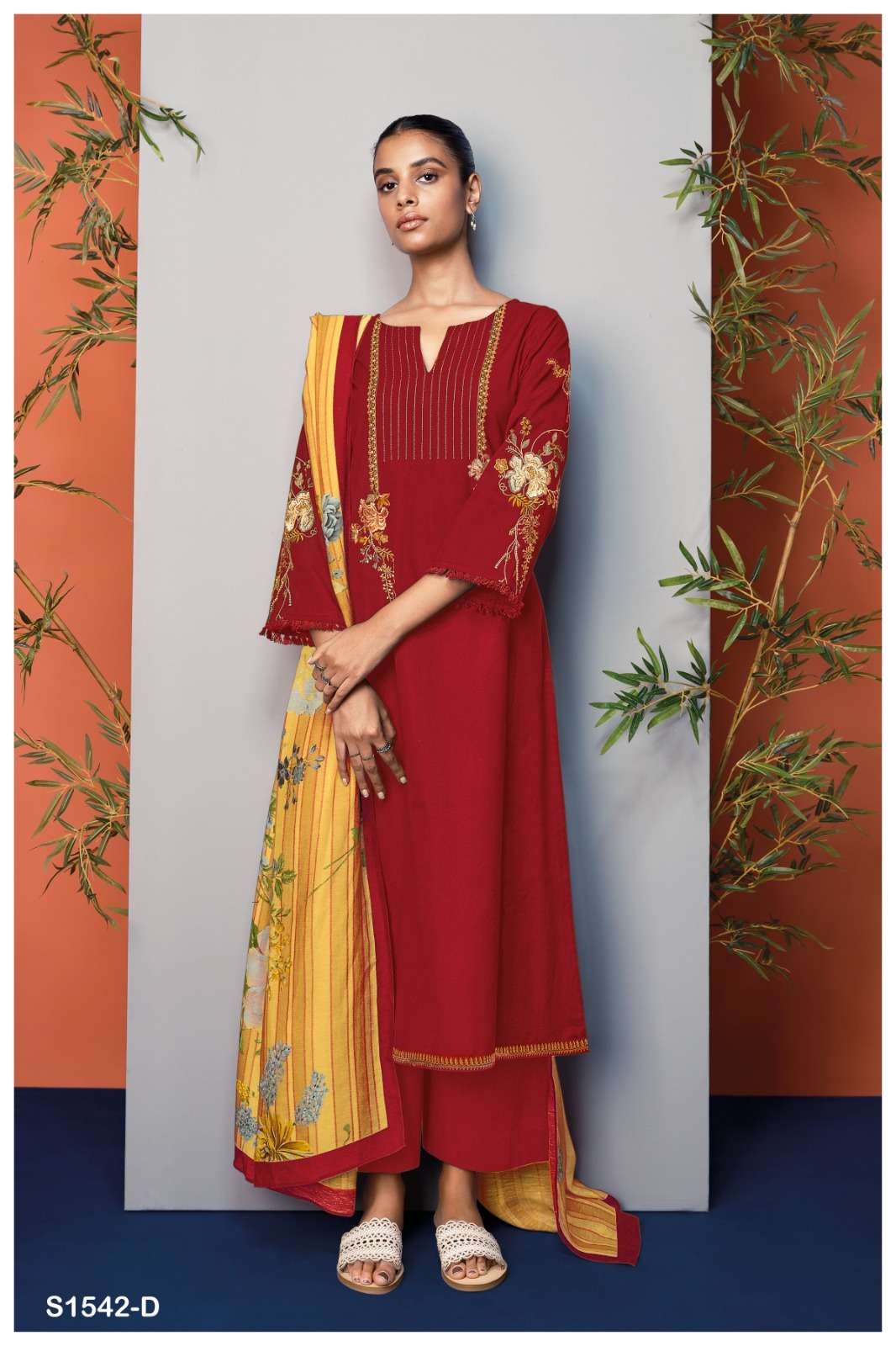 EKTA BY GANGA FASHIONS 1542-D TO 1542-F SERIES COTTON PRINTED DRESSES