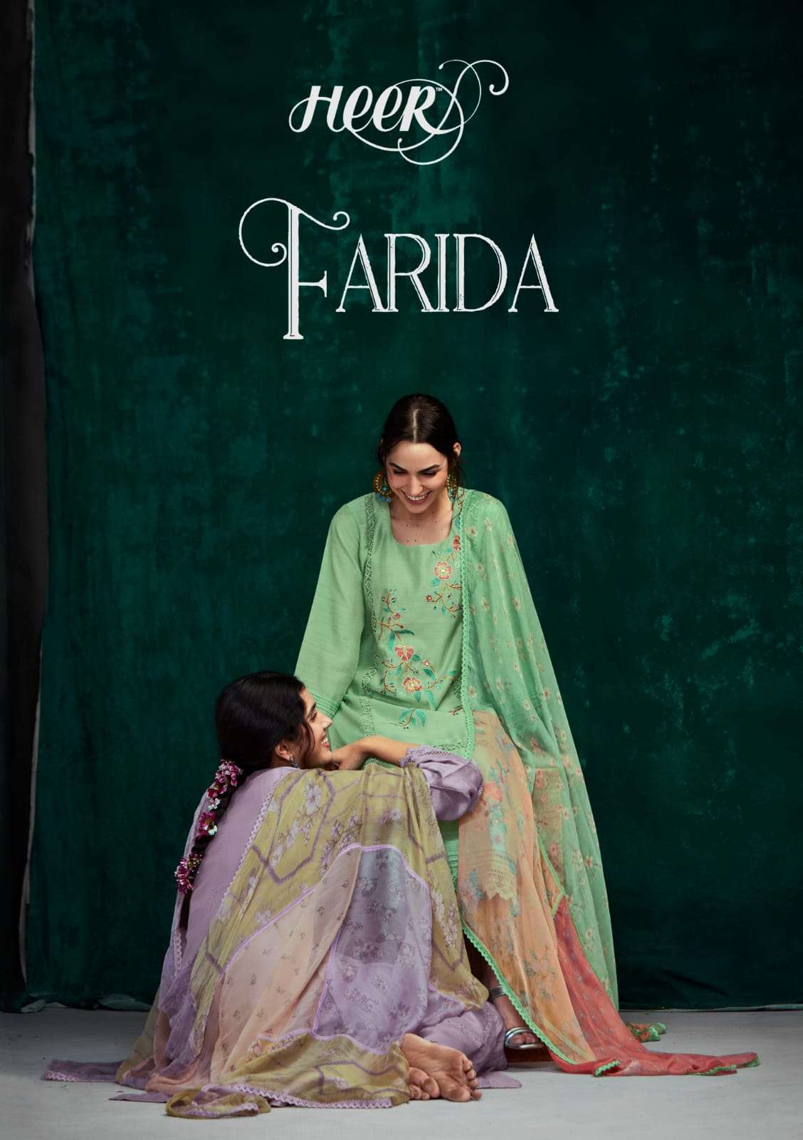 FARIDA BY HEER 9041 TO 9048 SERIES PURE COTTON SATIN DRESSES
