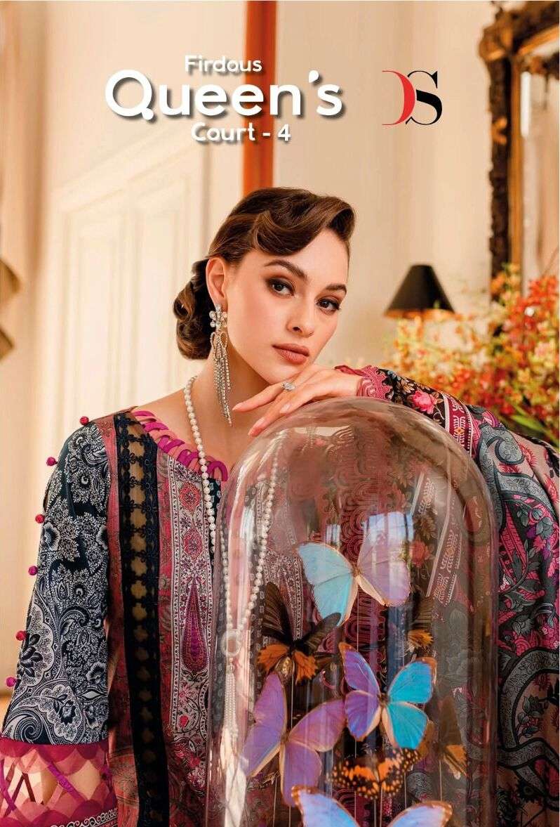 FIRDOUS QUEENS COURT VOL-4 BY DEEPSY SUITS 3141 TO 3148 SERIES COTTON PAKISTANI DRESSES