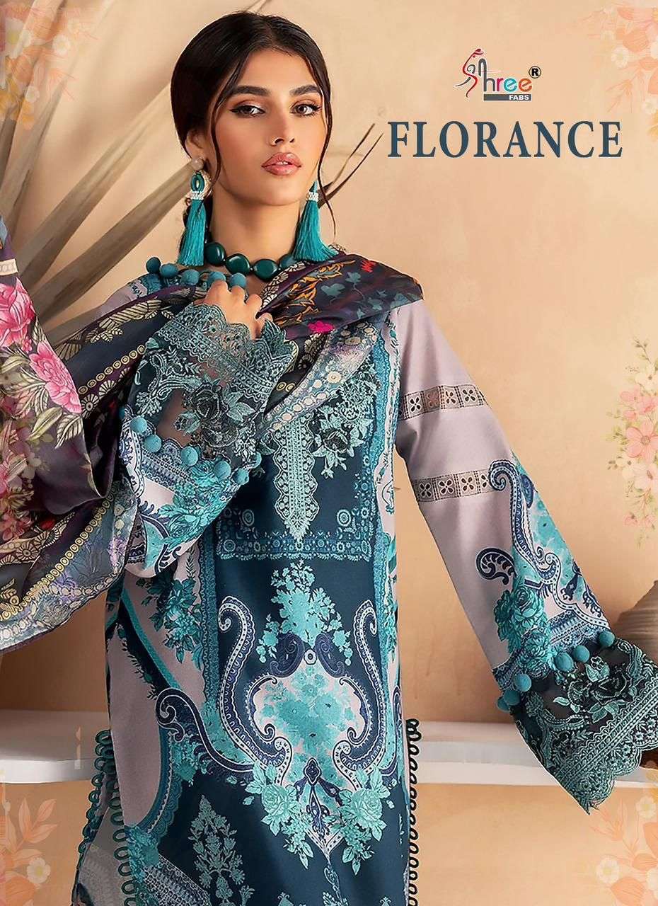 FLORANCE BY SHREE FABS 3055 TO 3061 SERIES HEAVY COTTON EMBRODERED DRESSES