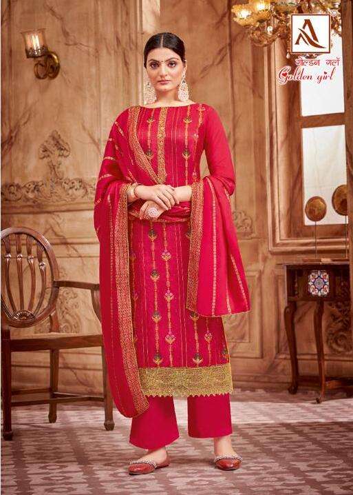 GOLDEN GIRL BY ALOK SUITS 1254-001 TO 1254-006 SERIES VISCOSE PRINTED DRESSES