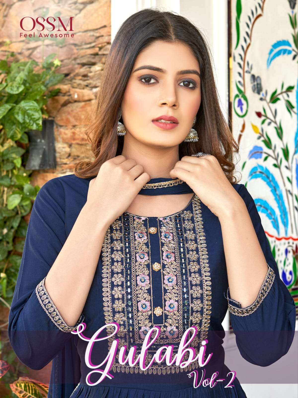 GULABI VOL-2 BY OSSM 01 TO 06 SERIES VISCOSE ROMAL SILK STITCHED DRESSES