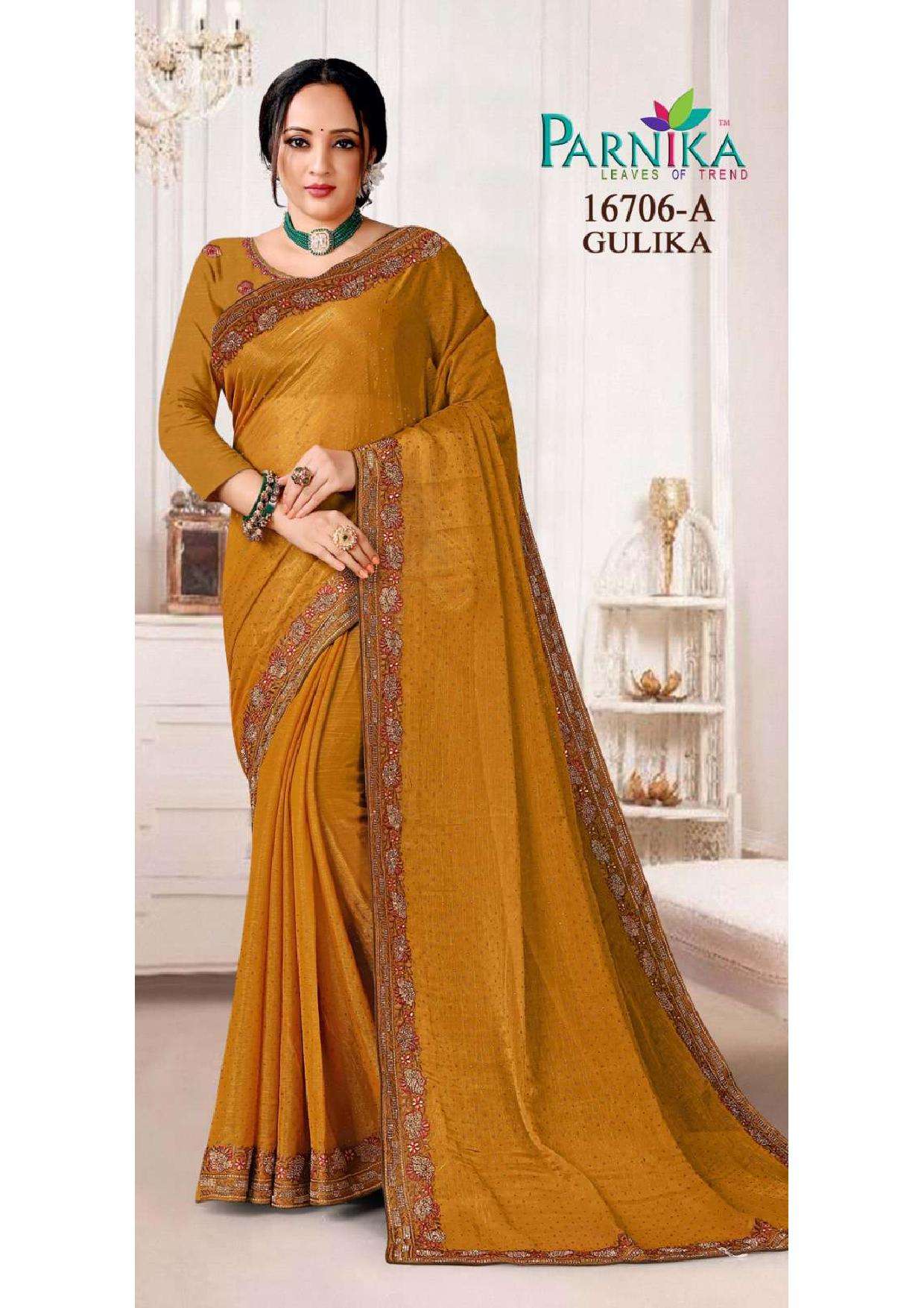 GULIKA 16706 BY PARNIKA FANCY HEAVY ZARKAN DESIGNER SAREES