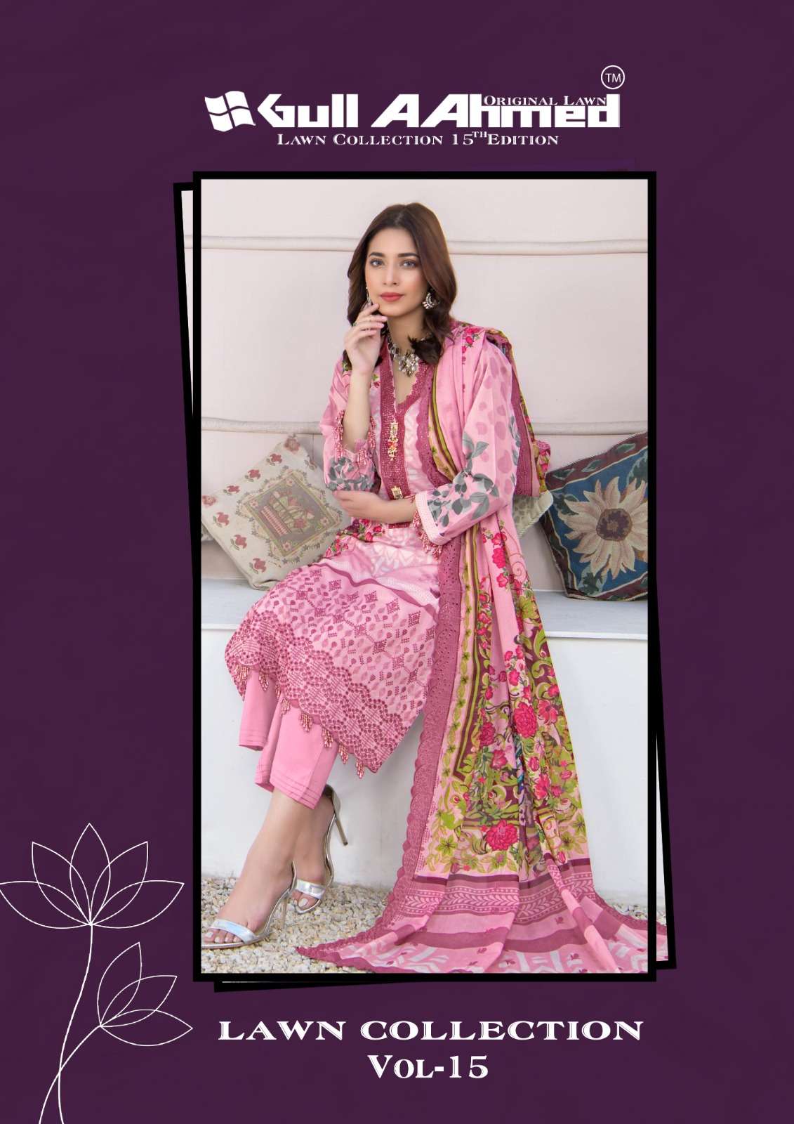 GULL AAHMED VOL-15 BY GULL AAHMED 141 TO 146 SERIES COTTON PRINT DRESSES