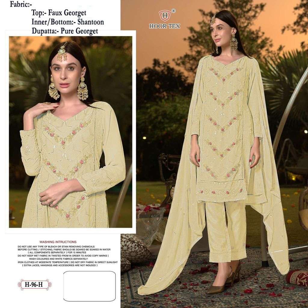 H-96 COLOURS BY HOOR TEX 93-H TO 93-L FAUX GEORGETTE WORK DRESSES