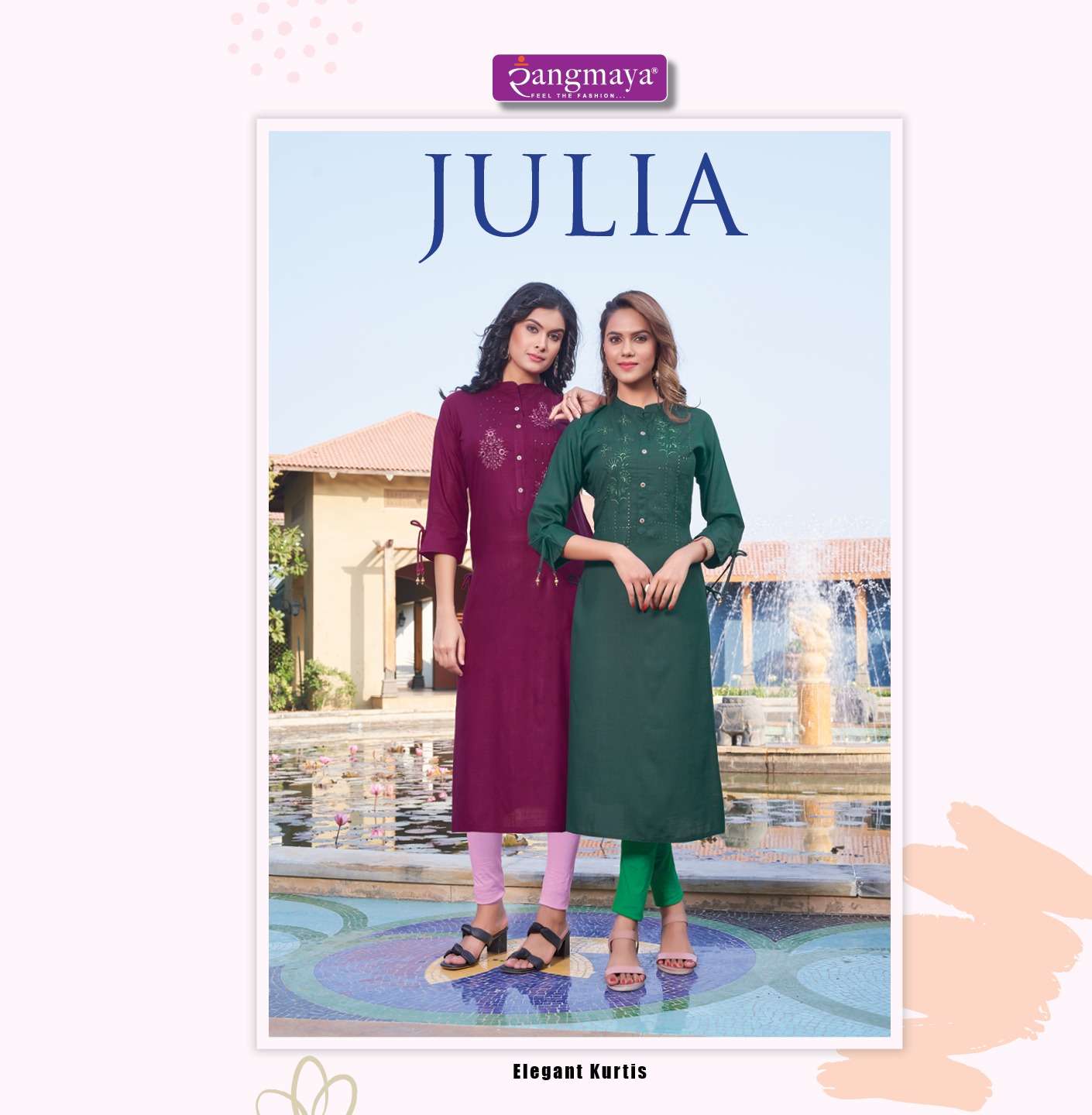 JULIA BY RANGMAYA 101 TO 108 SERIES DESIGNER RAYON KURTIS