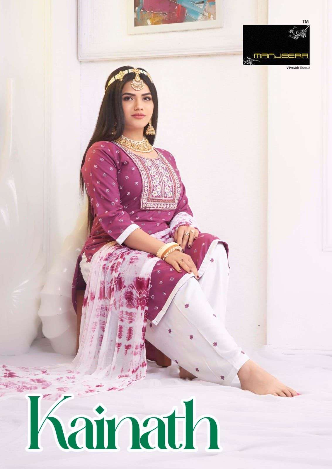 KAINATH BY MANJEERA 01 TO 08 SERIES RAYON STITCHED PATIYAL DRESSES