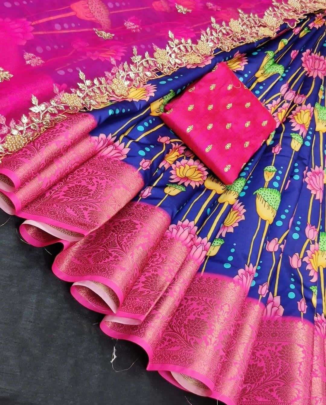 KHUSHI HALF SAREES BY ASLIWHOLESALE FANCY SILK DESIGNER SAREES