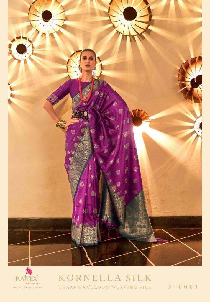 KORNELLA SILK BY RAJTEX 310001 TO 310006 CHAAP HANDLOOM WEAVING SILK SAREES