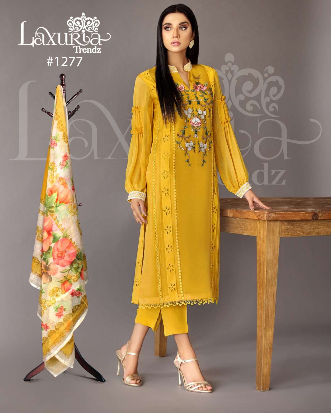 LAXURIA 1277 BY LAXURIA TRENDZ HEAVY DESIGNER FAUX GEORGETTE DRESS