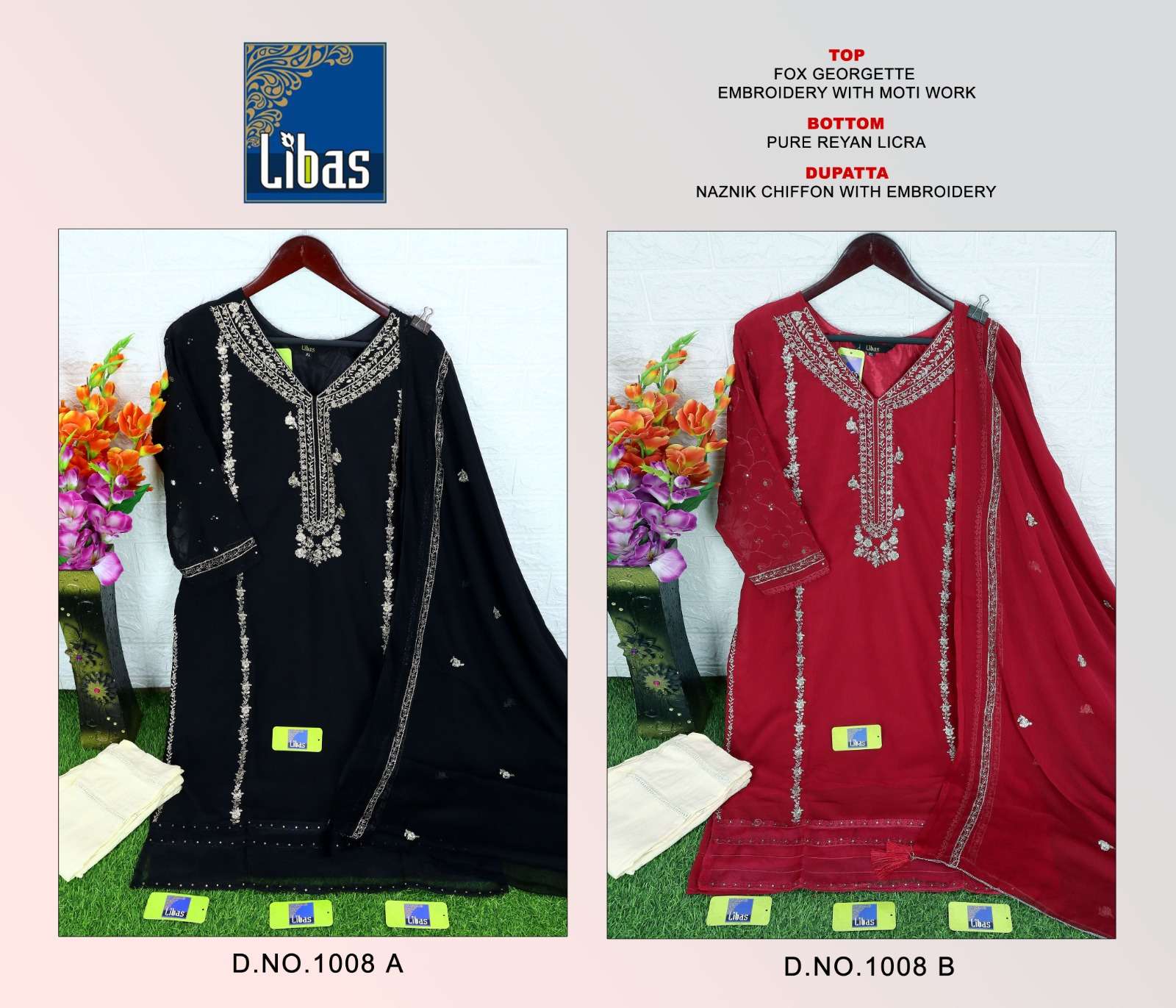 LIBAS HIT DESIGNS BY ASLIWHOLESALE HEAVY FAUX GEORGETTE DRESSES