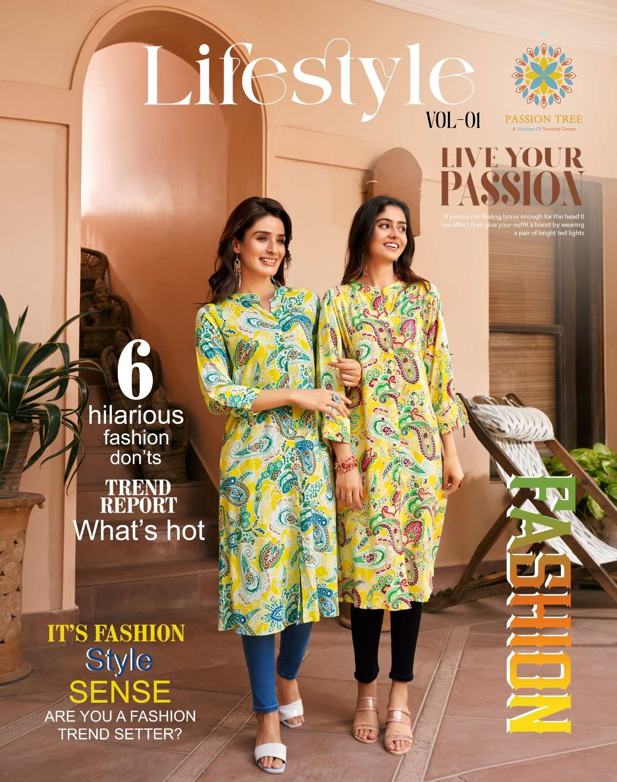 LIFESTYLE VOL-1 BY PASSION TREE 1001 TO 1006 SERIES RAYON PRINT KURTIS