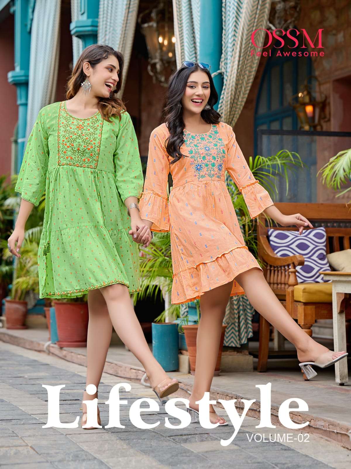 LIFESTYLE VOL-2 BY OSSM 2001 TO 2006 RAYON COTTON WORK SHORT KURTIS