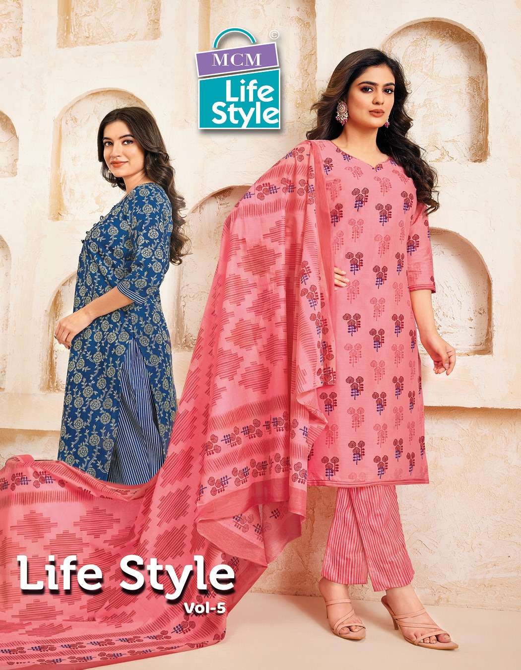 LIFESTYLE VOL-5 BY MCM LIFESTYLE 505 TO 516 SERIES COTTON STITCHED DRESSES