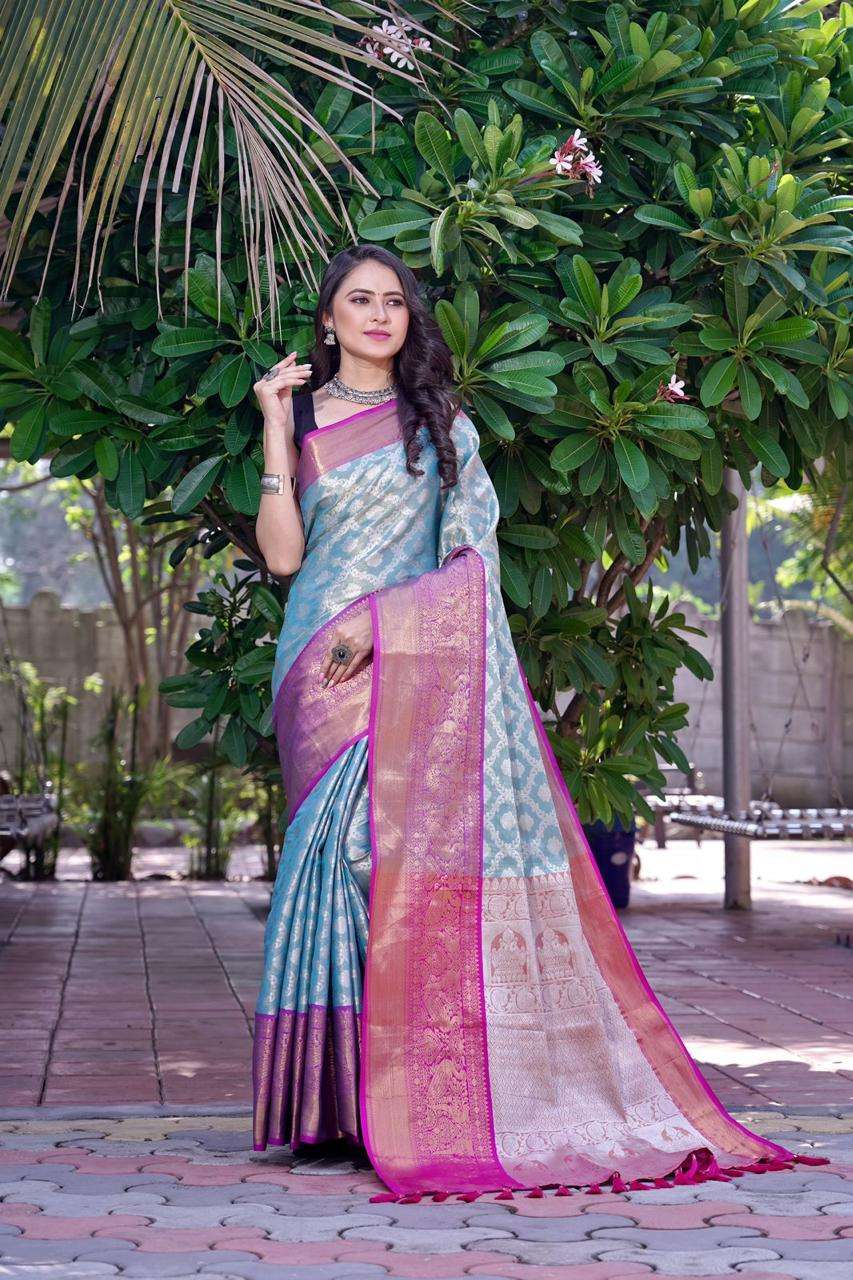 LOOTERA BY ASLIWHOLESALE DESIGNER KANJIVARAM SILK ZARI WEAVING SAREES