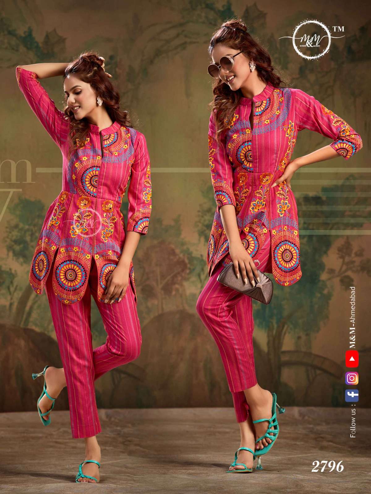 M&M 2796 HIT DESIGN BY M&M FANCY COTTON EMBROIDERY TOP & PANT