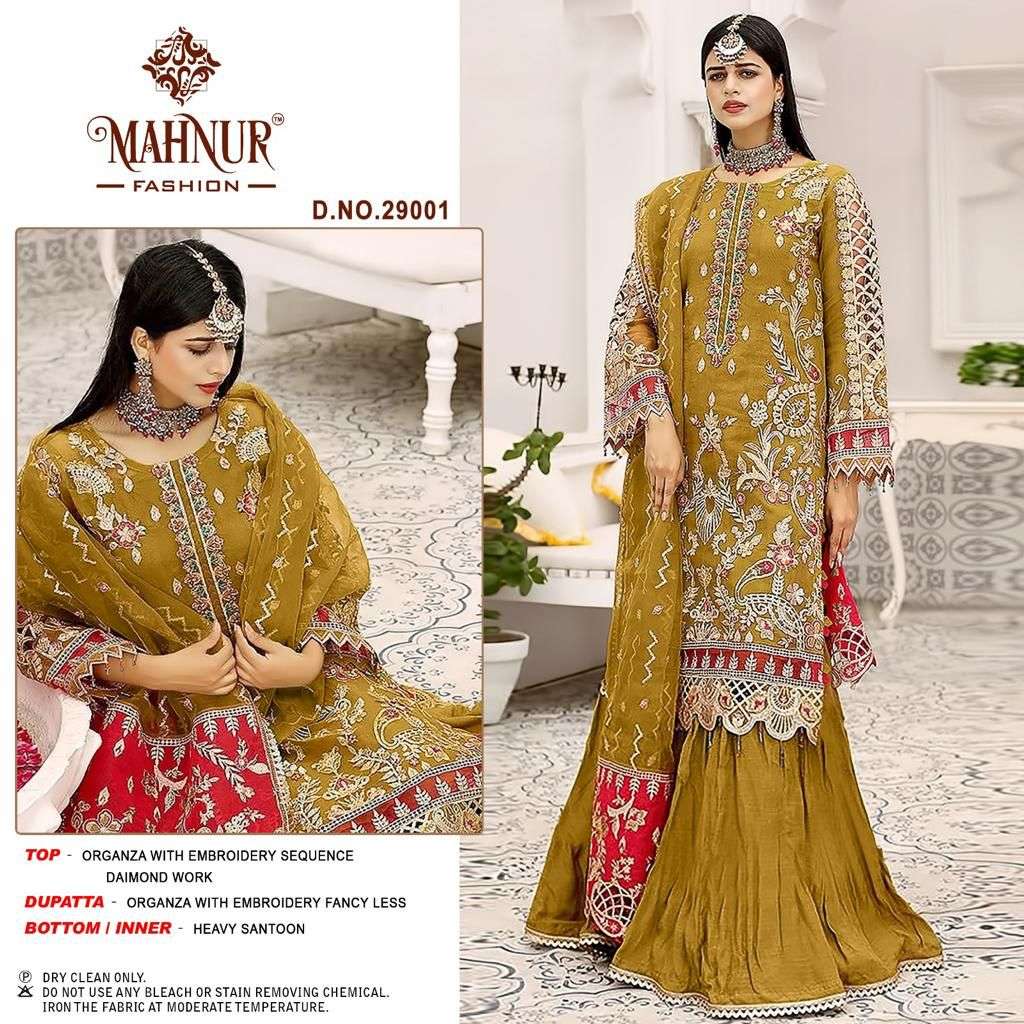 MAHNUR VOL-29 BY MAHNUR FASHION 29001 TO 29003 SERIES ORGANZA PAKISTANI DRESSES