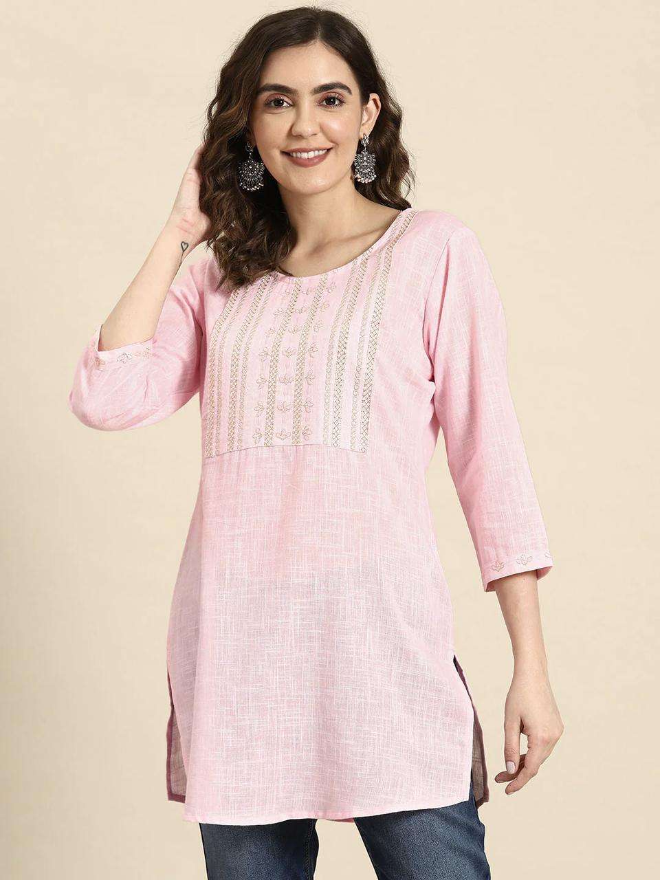 MAISHA VOL-185 BY ASLIWHOLESALE DESIGNER FACNY COTTON SHORT KURTA