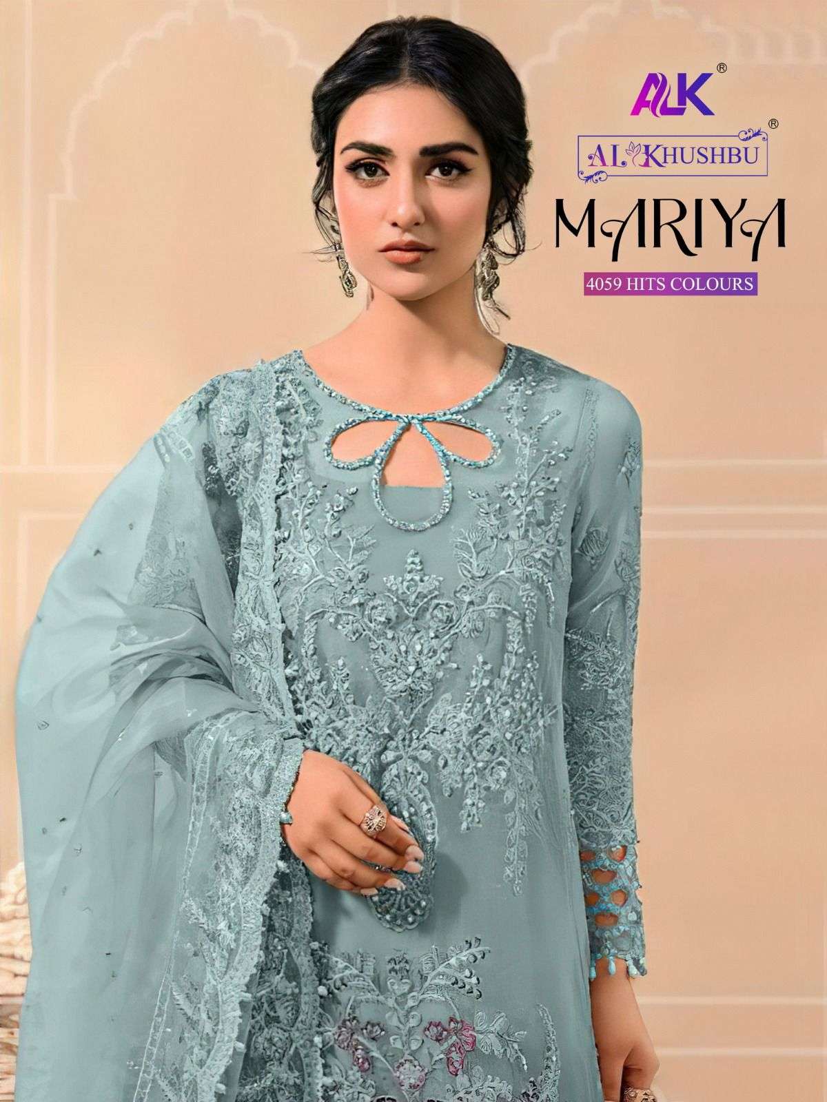 MARIYA 4059 COLOURS BY AL KHUSHBU DESIGNER HEAVY ORGANZA DRESSES