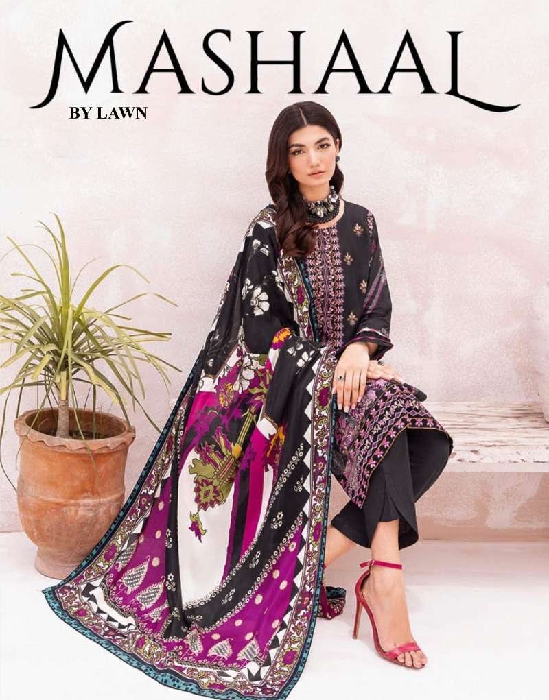 MASHAAL LAWN BY SAFINAZ 01 TO 08 SERIES COTTON PRINT PAKISTANI DRESSES