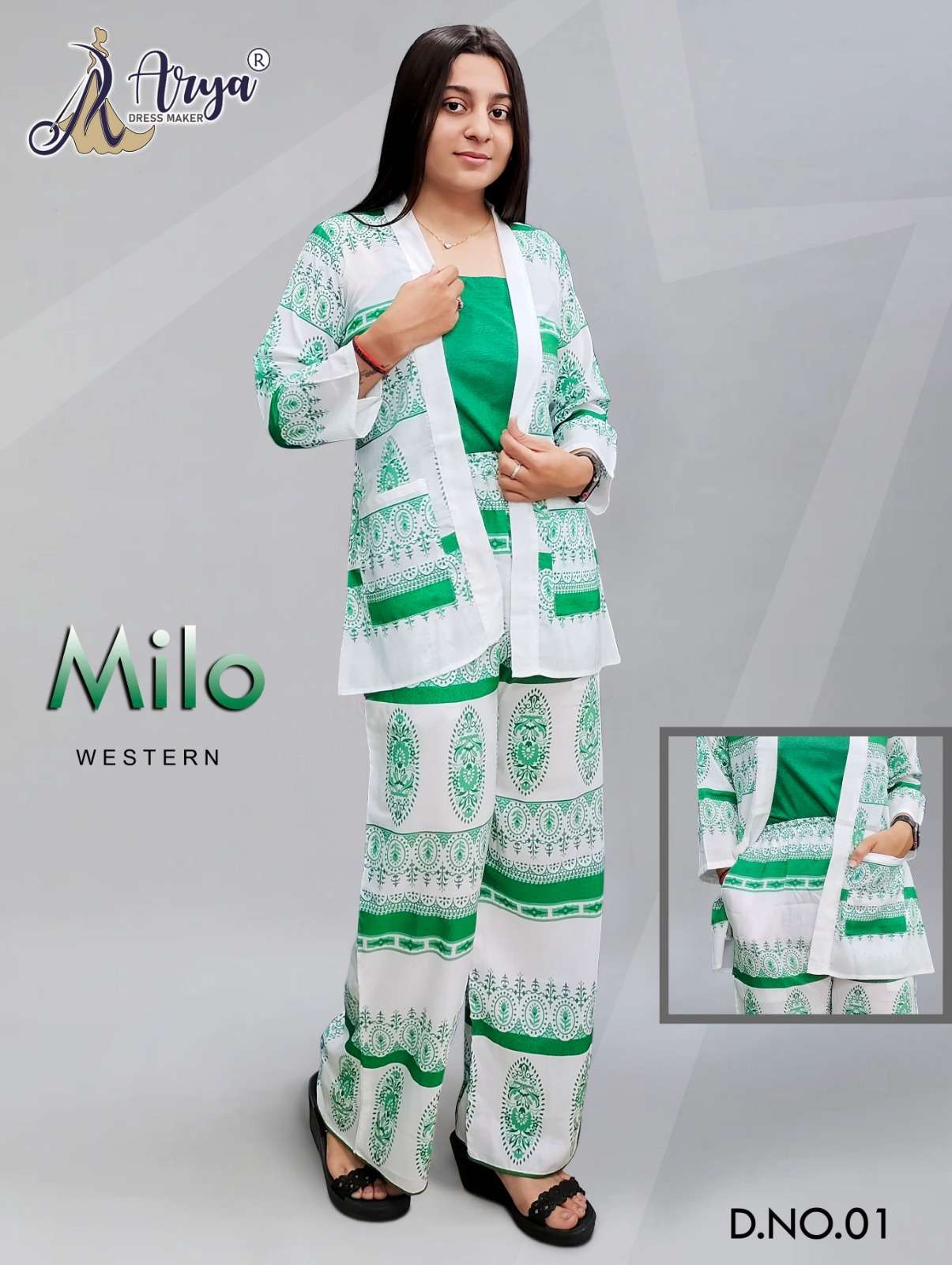 MILO WESTERN BY ARYA DRESS MAKER 01 TO 04 SERIES MUSLIN TOP AND PANT