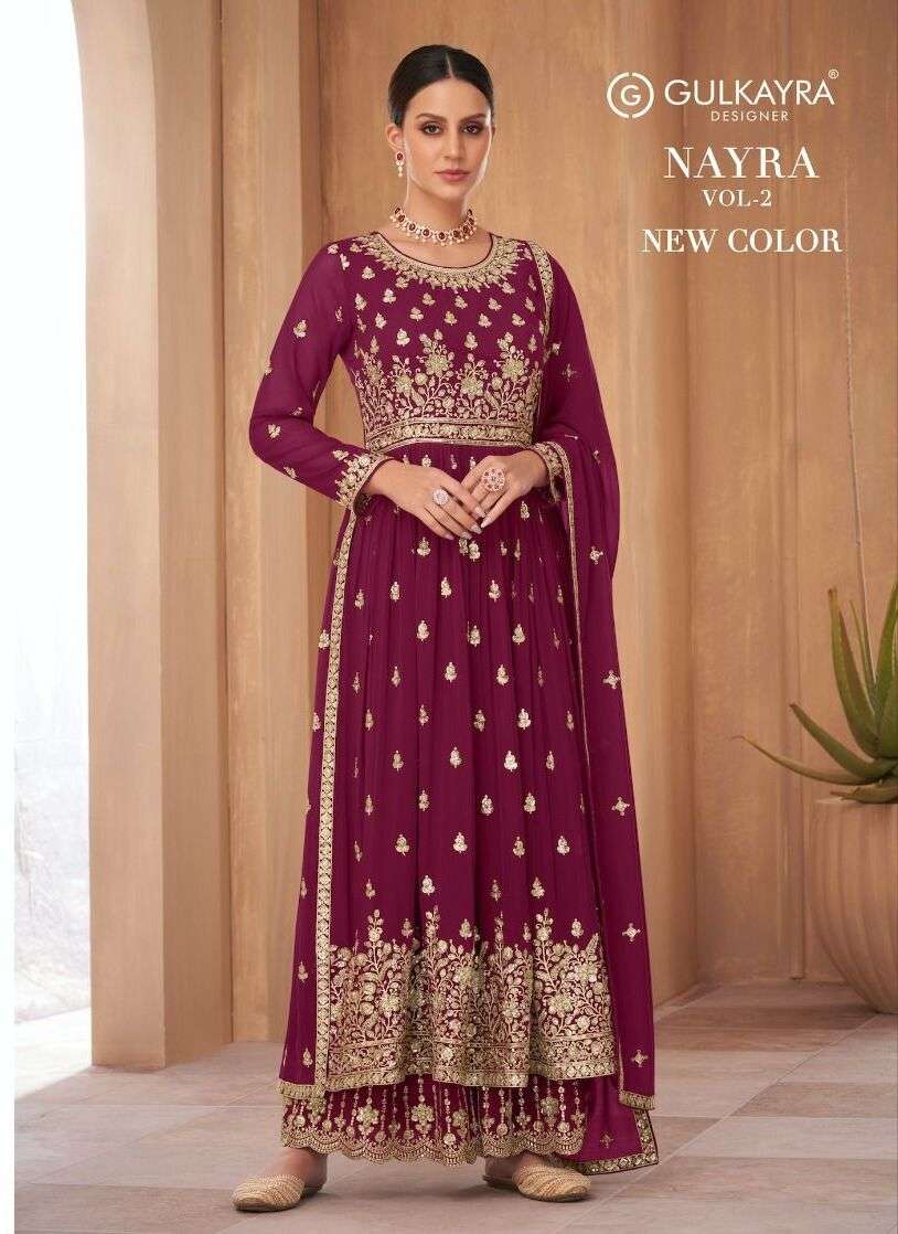 NAYRA VOL-2 NEW COLOUR BY GULKAYRA 7185-F TO 7185-K SERIES GEORGETTE DRESSES