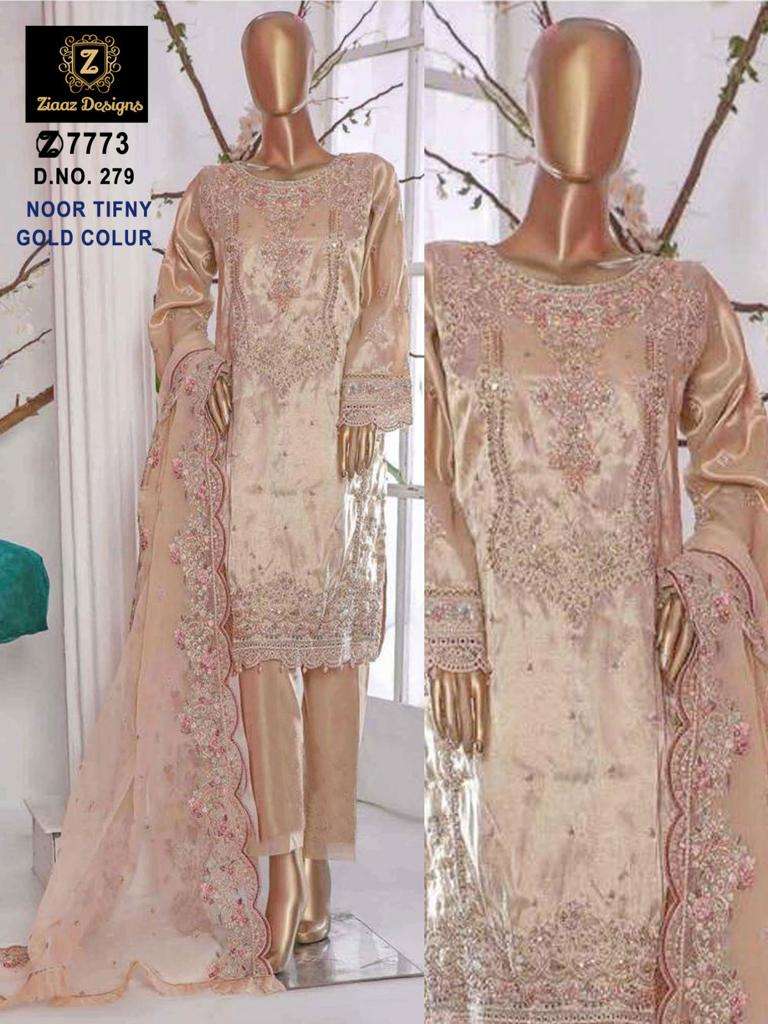 NOOR TIFFANY 279-298 BY ZIAAZ DESIGNS HEAVY ORGANZA EMBROIDERED DRESSES