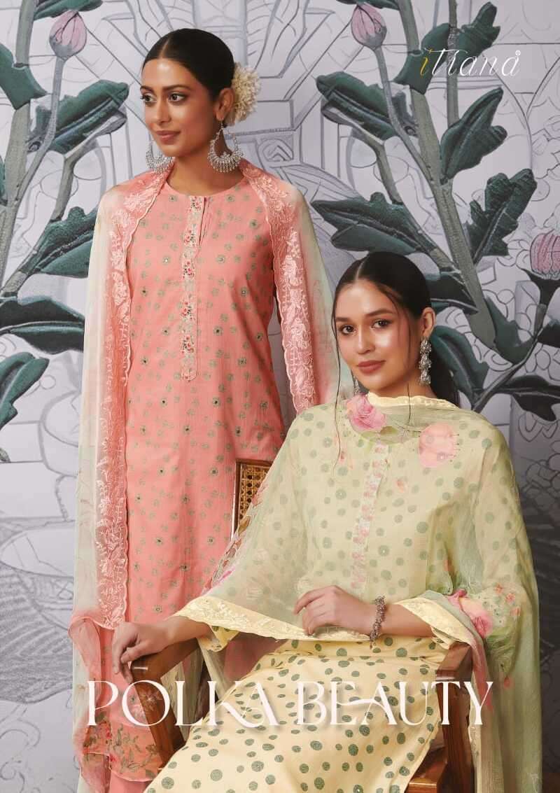 POLKA BEAUTY BY ITRANA PURE COTTON LAWN PRINT WITH MIRROR WORK DRESSES