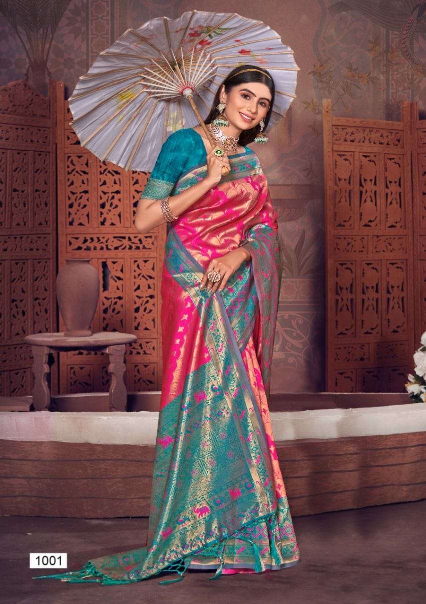 RAJSHREE BY BUNAWAT 1001 TO 1006 SERIES KANJIVARM SILK WORK SAREES