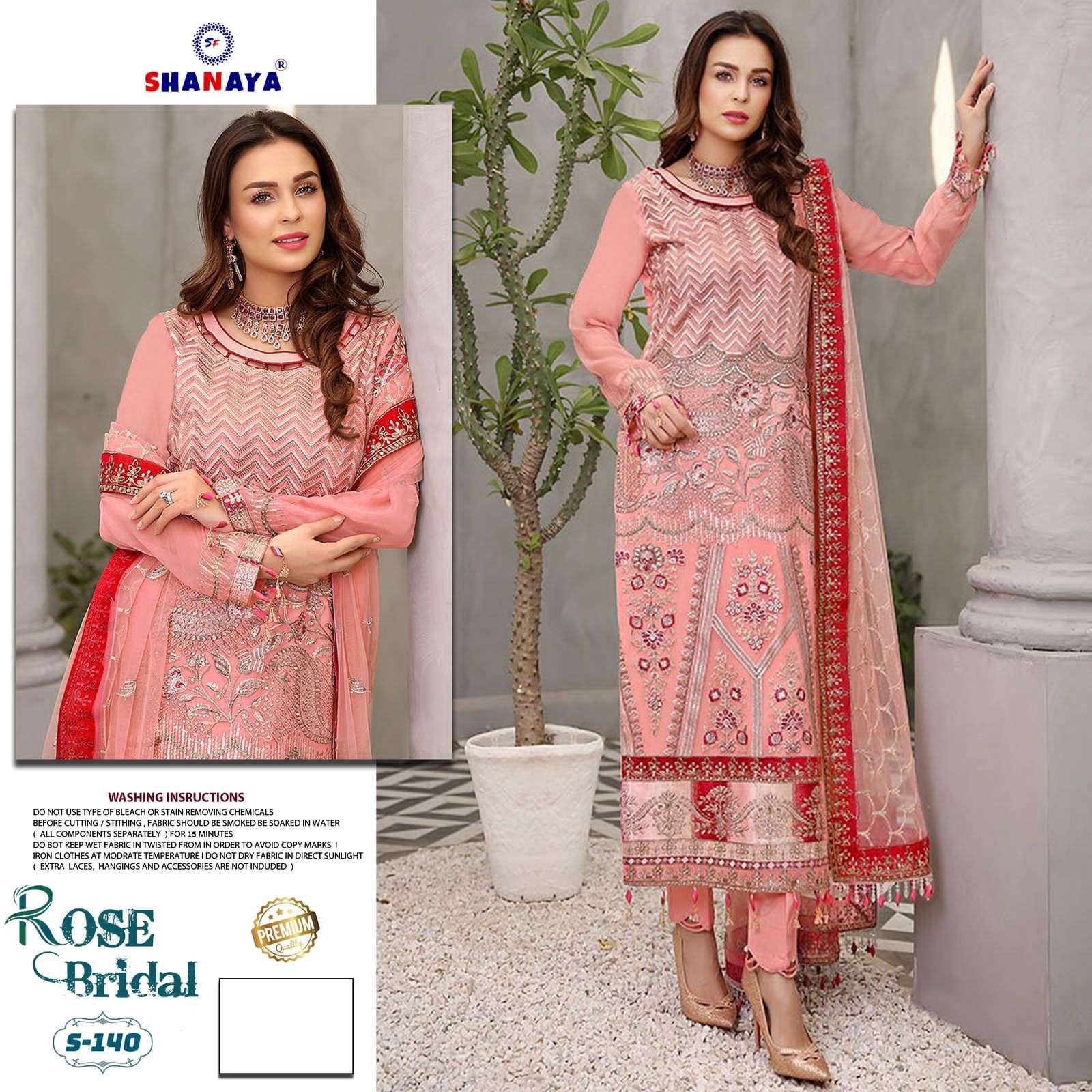 ROSE BRIDAL S-140 BY SHANAYA FASHION FAUX GEORGETTE PAKISTANI DRESS