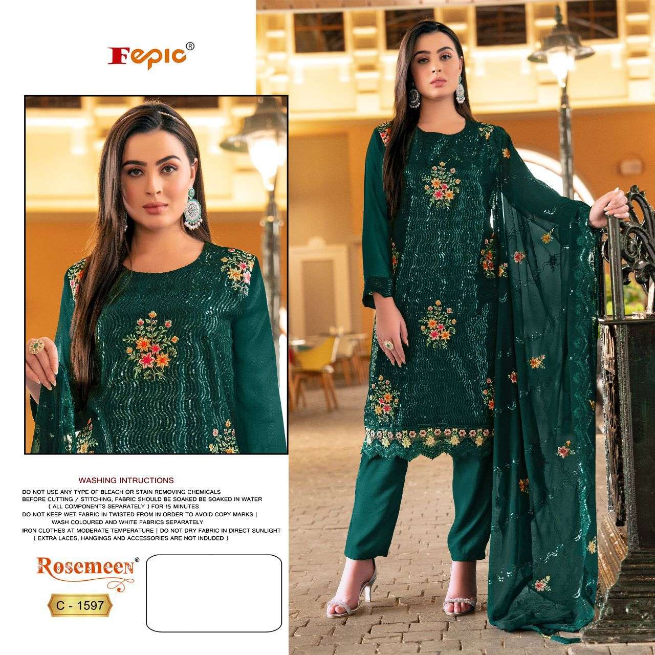 ROSEMEEN C-1597 COLOURS BY FEPIC DESIGNER HEAVY GEORGETTE PAKISTANI DRESSES