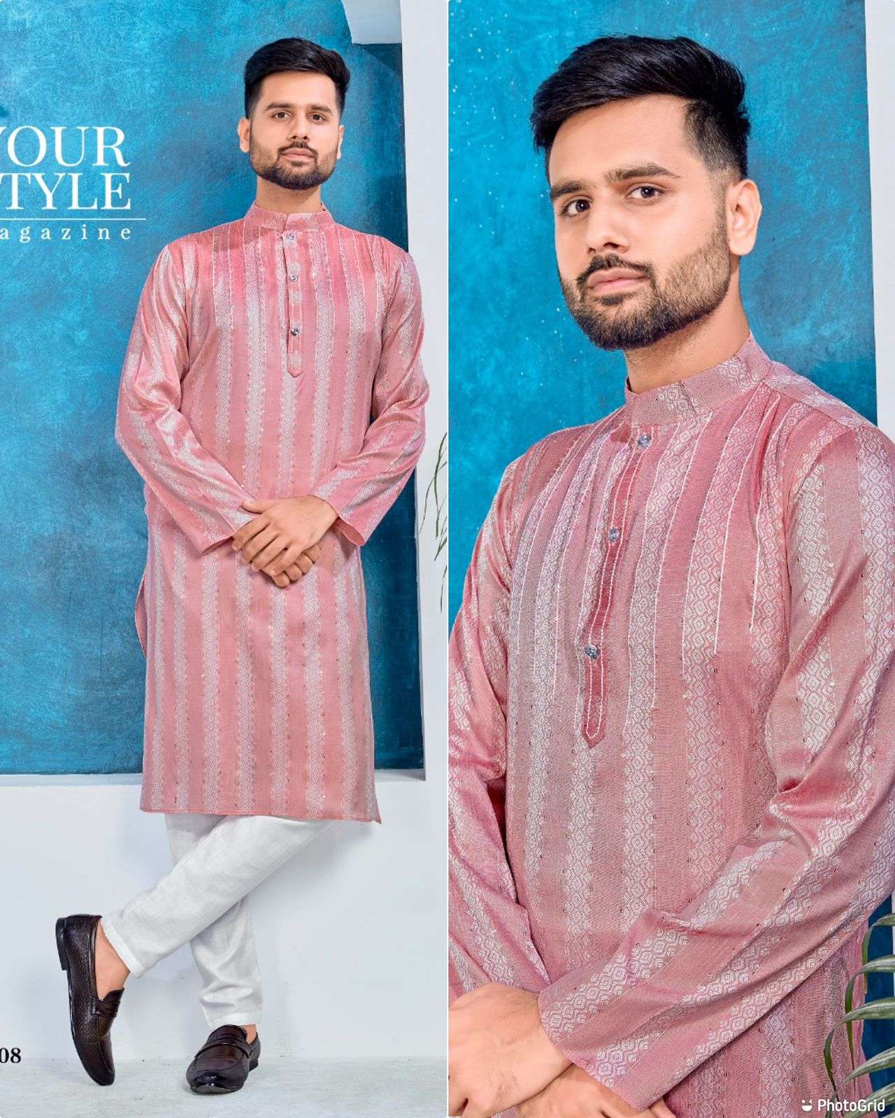 ROYAL ATTITUDE BY ASLIWHOLESALE 1001 TO 1009 SERIES MENS KURTAS WITH PAJAMA