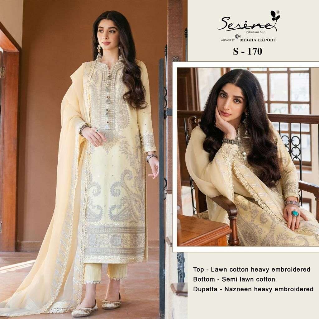 S-170 HIT DESIGN BY SERENE HEAVY COTTON EMBRODERY PAKISTANI DRESS