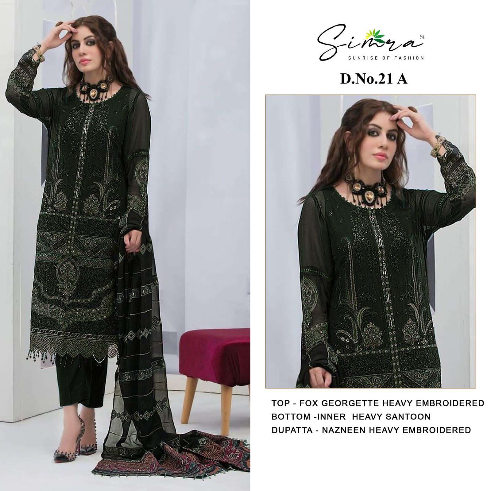 SIMRA 21 COLOURS BY SIMRA 21-A TO 21-D SERIES GEORGETTE PAKISTANI