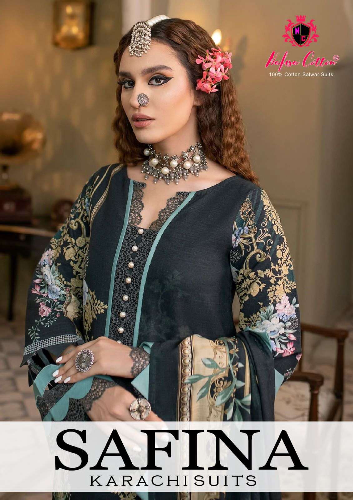 SAFINA KARACHI SUITS BY NAFISA COTTON 1001 TO 1006 SERIES COTTON DRESSES