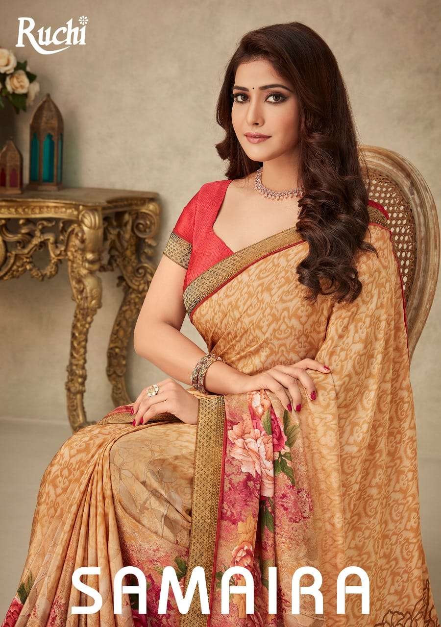 SAMAIRA VOL-2 BY RUCHI SAREES 19401-A TO 19403-B SERIES SILK CREPE SAREES