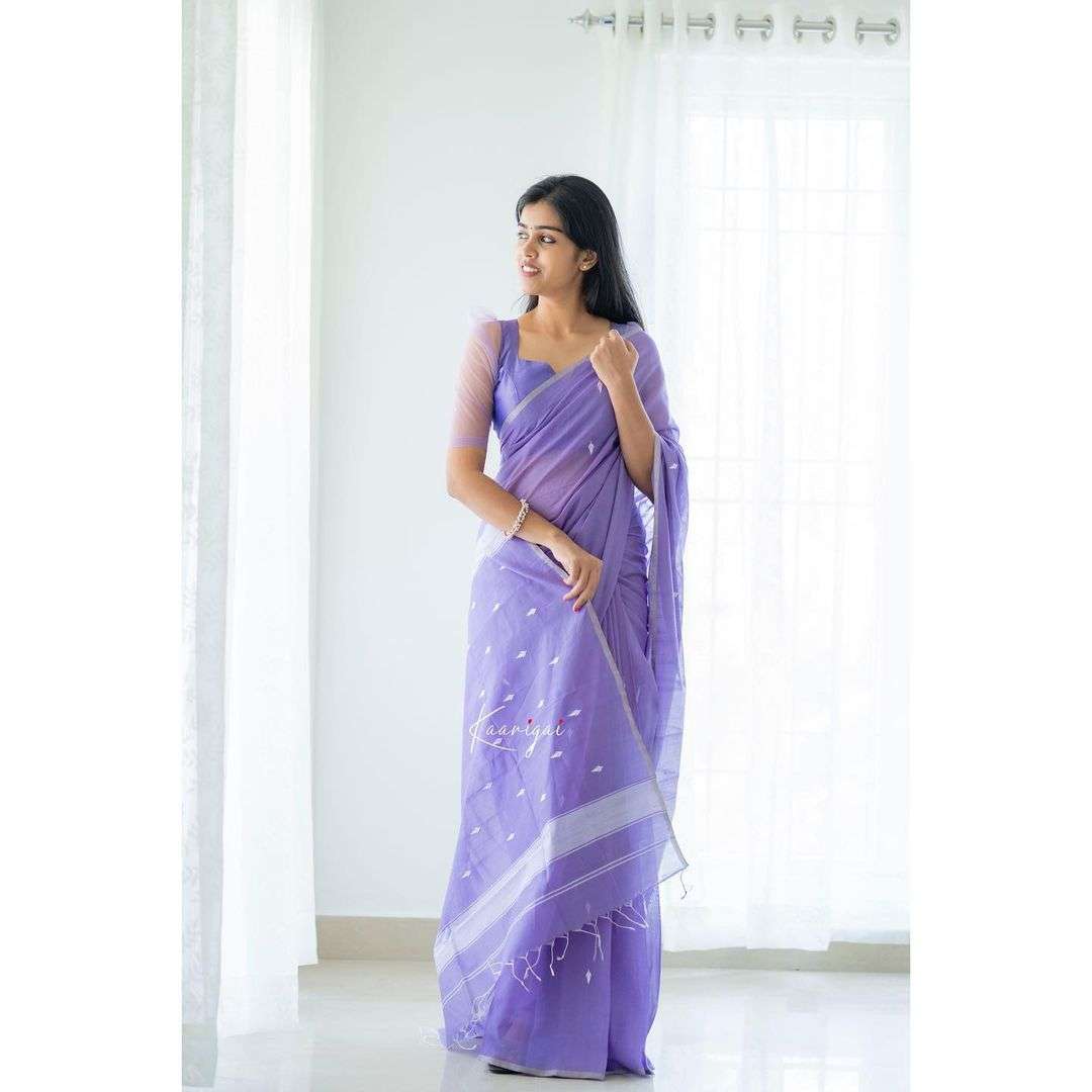 SC 134 LAVENDER BY ASLIWHOLESALE DESIGNER SOFT COTTON SILK SAREES