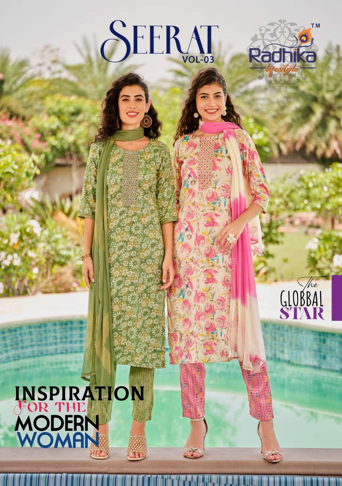 SEERAT VOL-3 BY RADHIKA LIFESTYLE 3001 TO 3008 SERIES RAYON STITCHED DRESSES