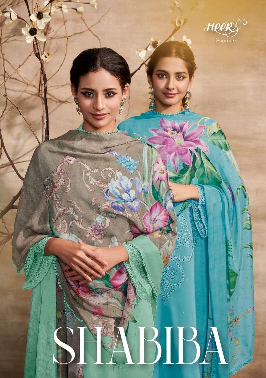 SHABIBA BY HEER 9091 TO 9098 SERIES PURE COTTON SATIN DRESSES