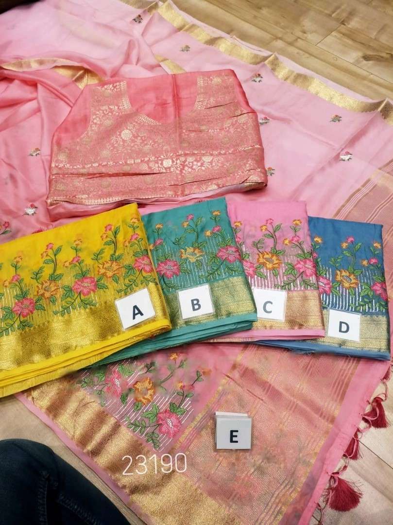 SR-403 BY ASLIWHOLESALE 23190 SERIES DESIGNER ORGANZA EXCLUSIVE SAREES