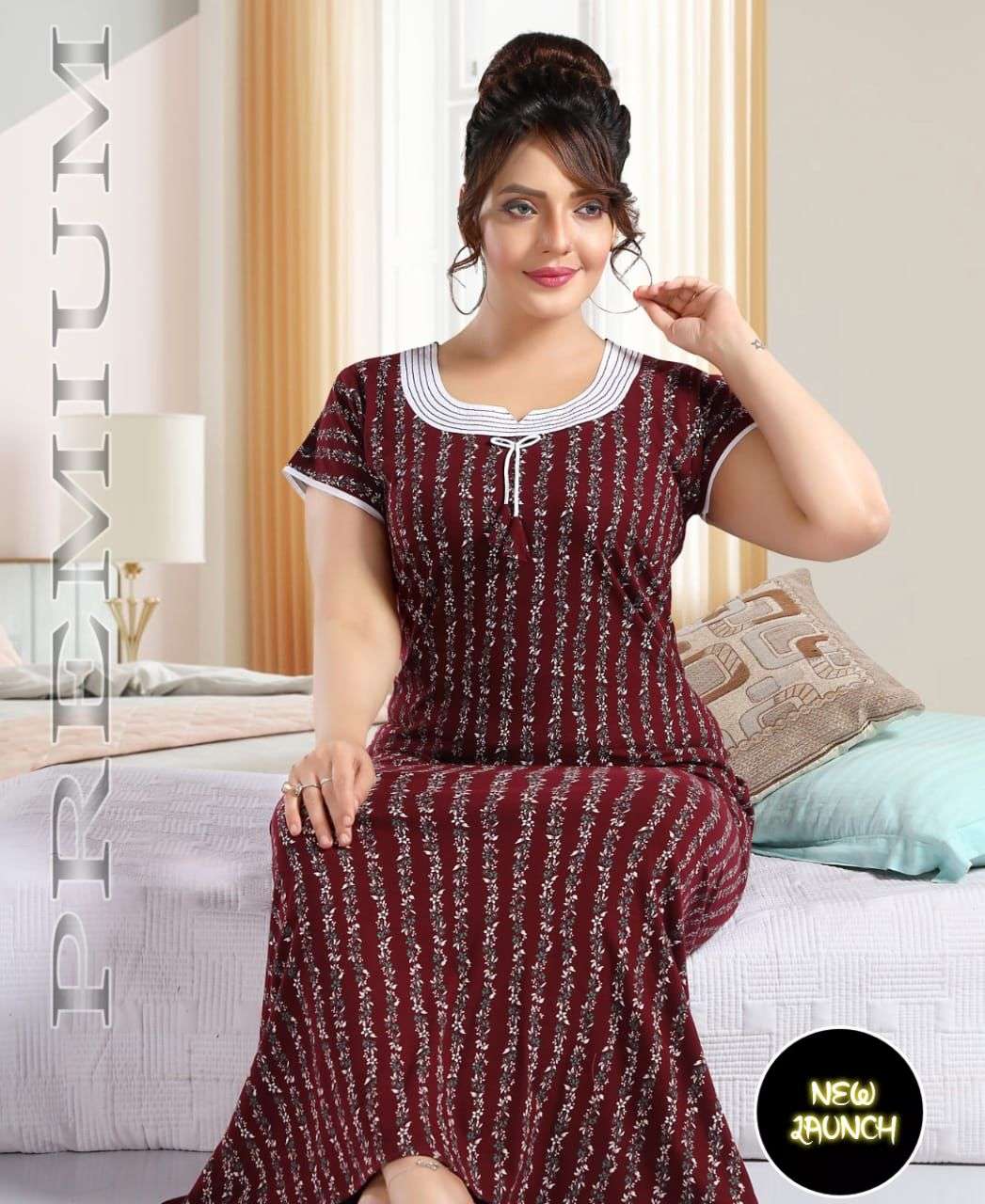 SUMMER SPECIAL 4041 BY ASLIWHOLESALE HOSIERY COTTON NIGHT DRESSES